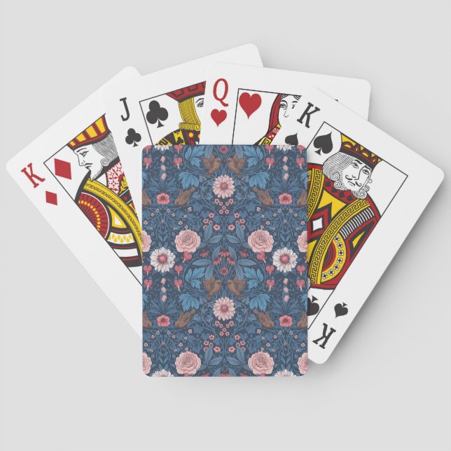 Jeu De Cartes Jardin sauvage en bleu (dos)
