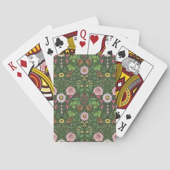 Jeu De Cartes Jardin sauvage en vert (dos)