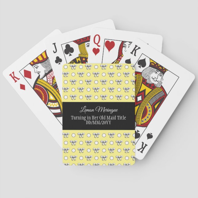 Jeu De Cartes Jaune Citron Blanc Points Bow personnalisés (dos)