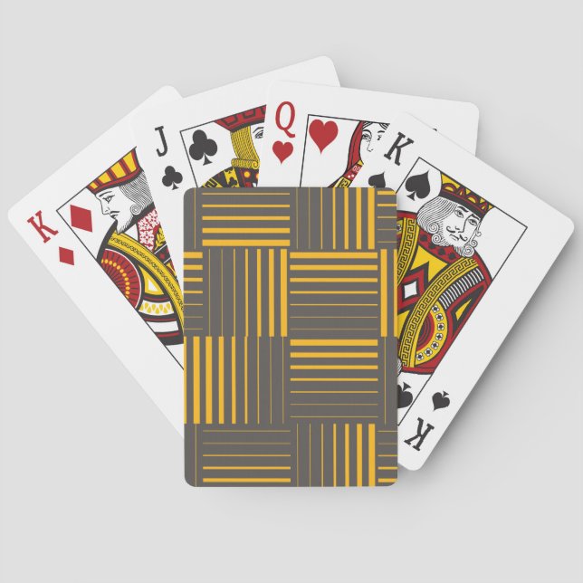 Jeu De Cartes Jaune, cool, unique, tendance, lignes modernes (dos)