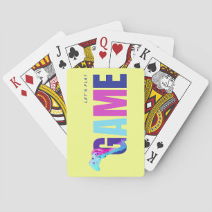 Jeu de cartes jaune synthwave cyberpunk néon rétro