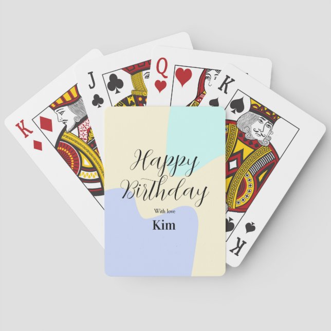 Jeu De Cartes Jaune violet vert joyeux anniversaire abstrait pas (dos)