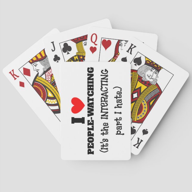 Jeu De Cartes Je (coeur) Les gens regardent, interagissant parti (dos)