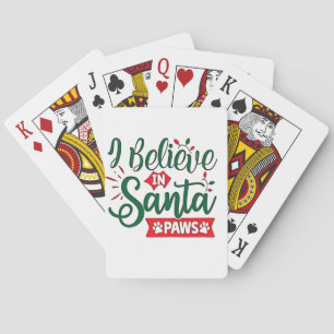 Jeu De Cartes Je crois en Père Noël Paws amusants Amoureux de le