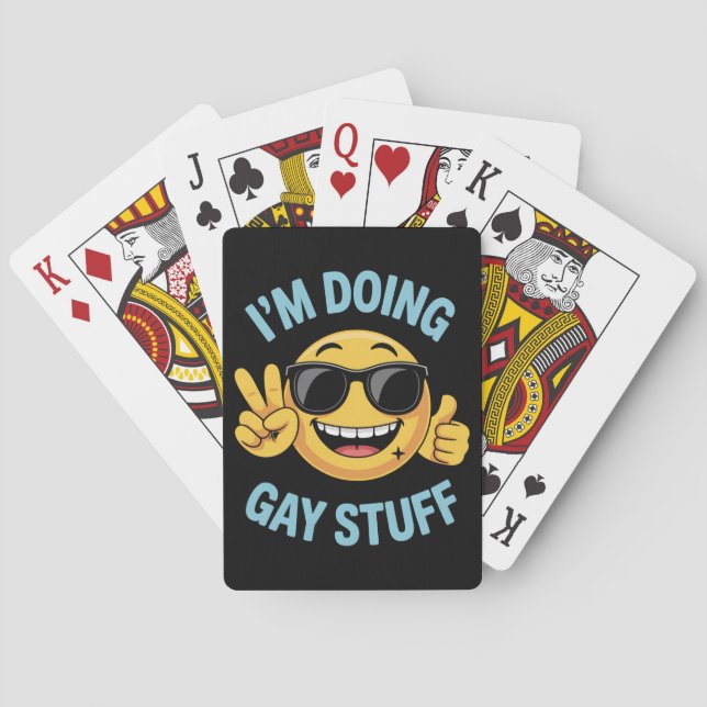 Jeu De Cartes Je fais Gay Stuff Mème Drôle LGBTQ Pride (dos)