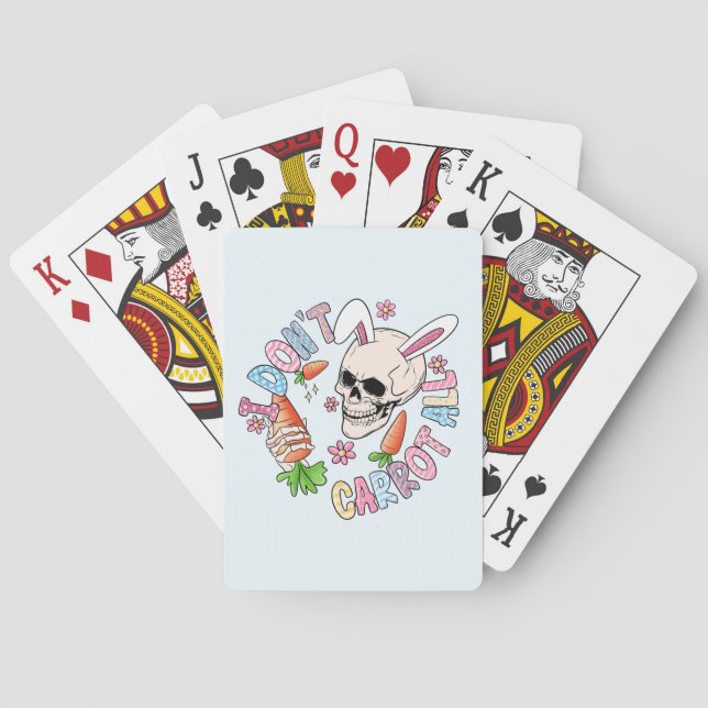 Jeu De Cartes Je ne fais pas de carottes - Mignonne lapin crâne  (dos)