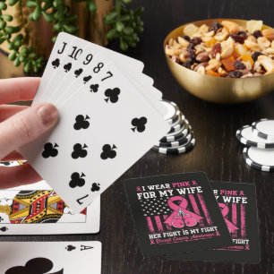 Jeu De Cartes Je Porte Le Rose Pour Ma Femme Son Combat Est Mon