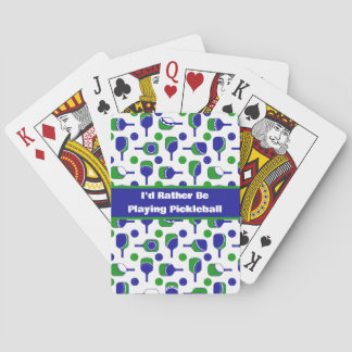 Jeu De Cartes Je préfère jouer Pickleball Blue Green Cutout