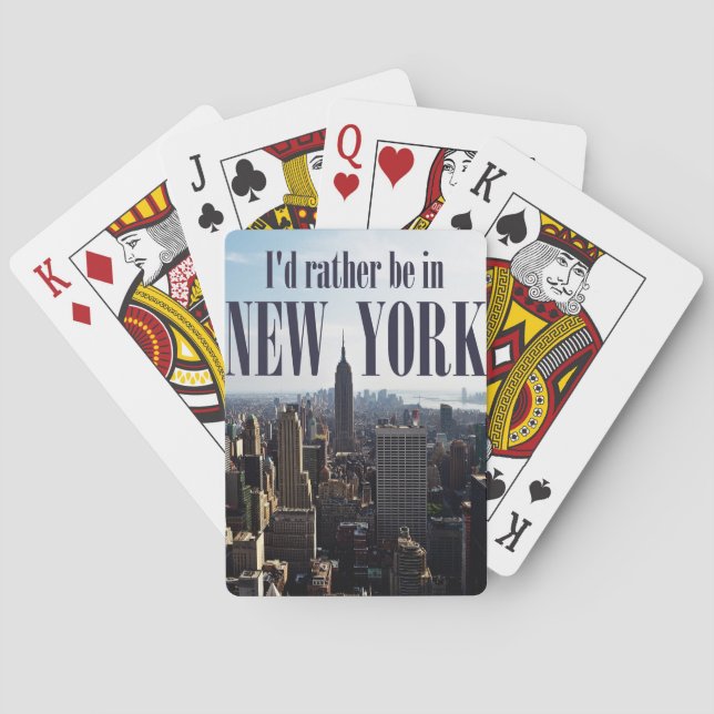Jeu De Cartes "Je préférerais être à New York" jouer aux cartes (dos)