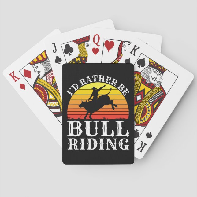 Jeu De Cartes Je Préférerais Être Bull Riding Rodeo Rider (dos)