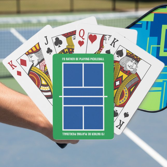 Jeu De Cartes Je préférerais jouer au pickleball drôle coutume (pickleball playing cards)