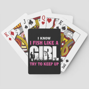 Jeu De Cartes Je sais que je pêche comme une fille, essayez de s