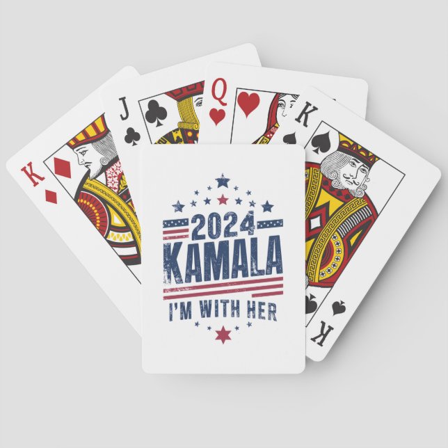 Jeu De Cartes Je suis avec son vote Kamala pour 2024 Kamala-Harr (dos)