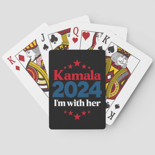 Jeu De Cartes Je suis avec son vote Kamala pour le président Kam (dos)