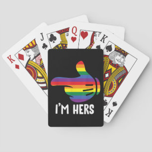 Jeu De Cartes Je suis Hers Rainbow Lesbian Couple Funny LGBT Pri