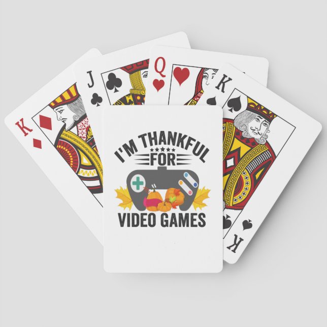 Jeu De Cartes Je suis heureux pour les jeux vidéo Drôle Thanksgi (dos)