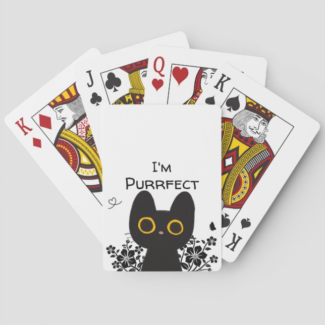 Jeu De Cartes Je suis Purrfect Cute Black Cat (dos)