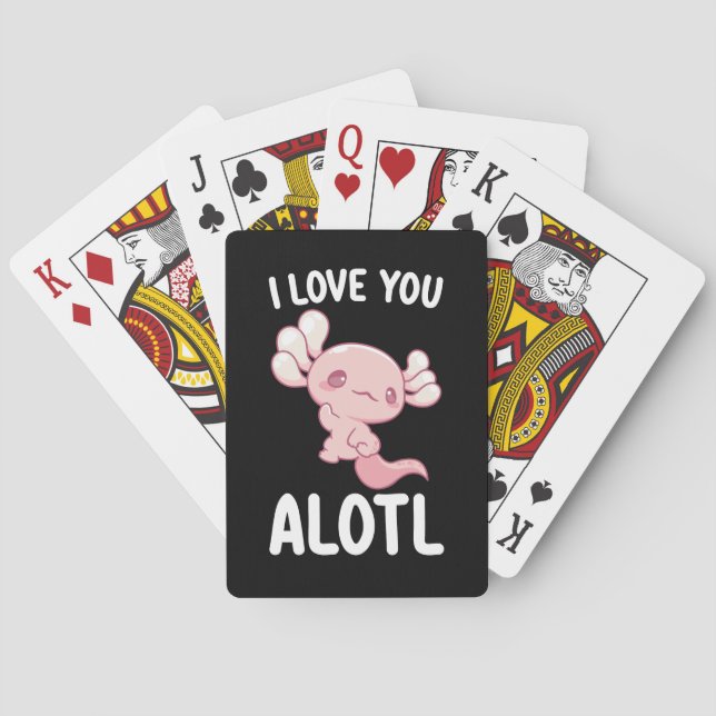 Jeu De Cartes Je t'aime Alotl Axolotl Saint Valentin (dos)