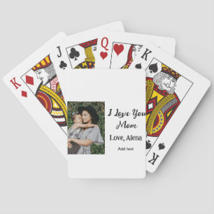 Jeu De Cartes Je t'aime mère jour élégant ajouter photo texte