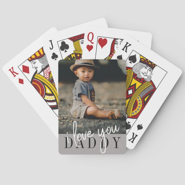 Jeu De Cartes Je t'aime papa Photo Personnalisée (dos)