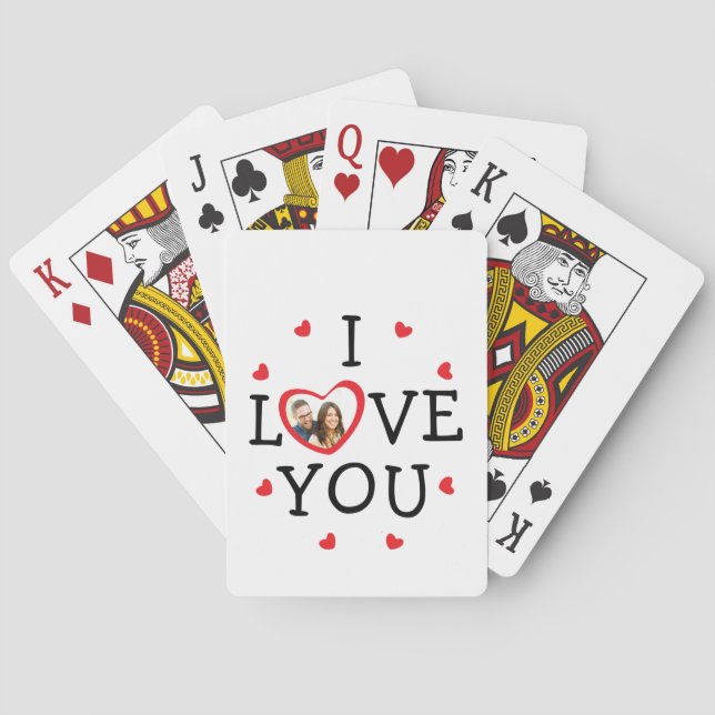 Jeu De Cartes "Je t'aime" photo personnalisée de Valentine (dos)