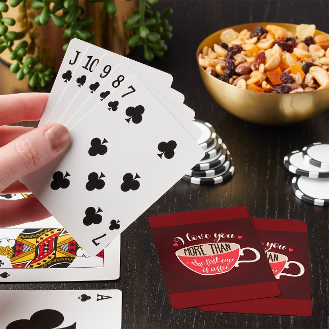 Jeu De Cartes Je t'aime plus que citation drôle de café (Créateur téléchargé)