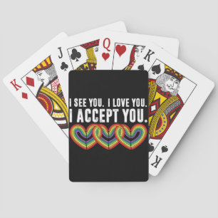Jeu De Cartes Je te vois je t'aime je t'accepte arc-en-ciel LGBT