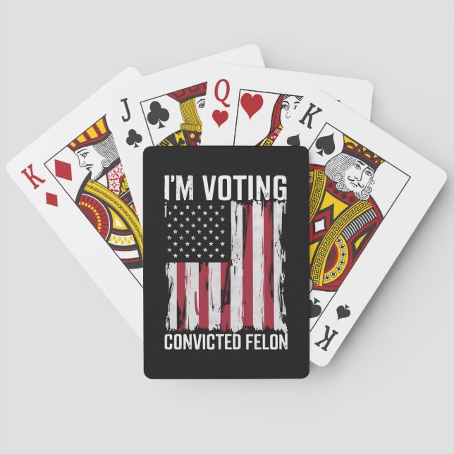 Jeu De Cartes Je vote pour le condamné Felon Pro Trump 2024 (dos)