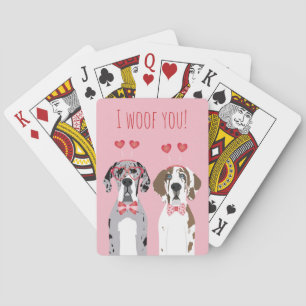 Jeu De Cartes Je Vous Malheur Les Grands Chiens Danois Rouge Ros