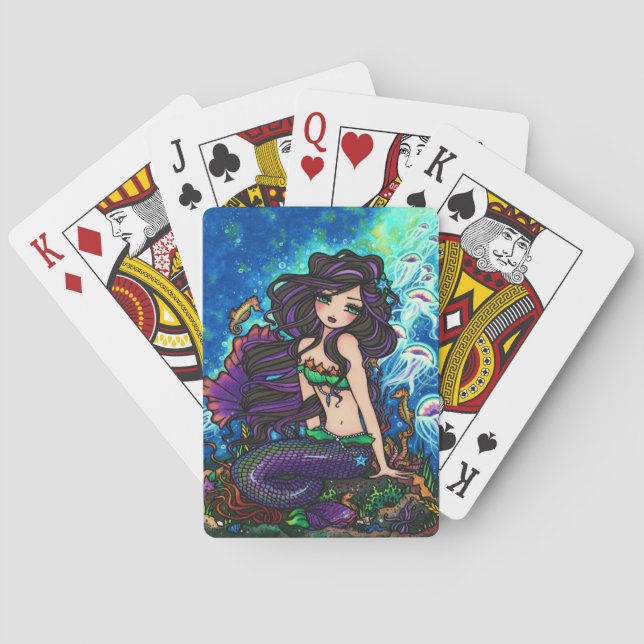 Jeu De Cartes Jellyfish Mermaid Fantasy Marine Art Playing Cards (dos)