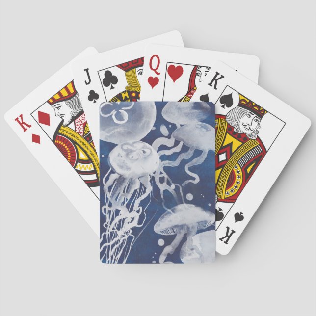Jeu De Cartes Jellyfish sur Arrière - plan de la Marine (dos)