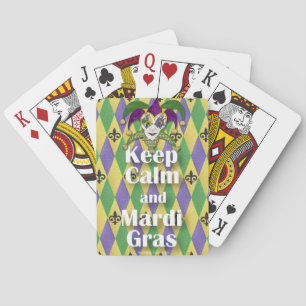 Jeu De Cartes Jester Mask Keep Calm and Mardi Gras