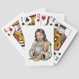 Jeu De Cartes Jésus buvant un matcha chrétien