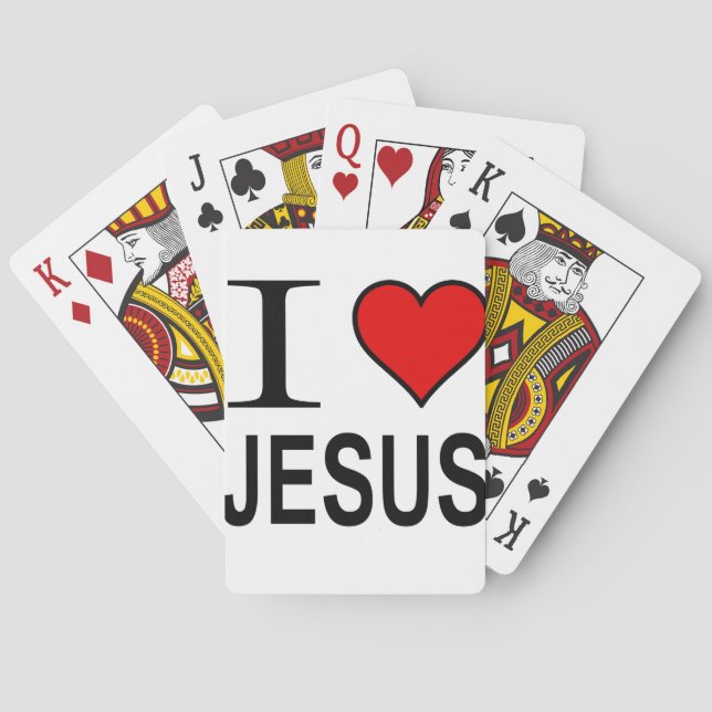 Jeu De Cartes Jésus cadeaux J'aime Jésus (dos)