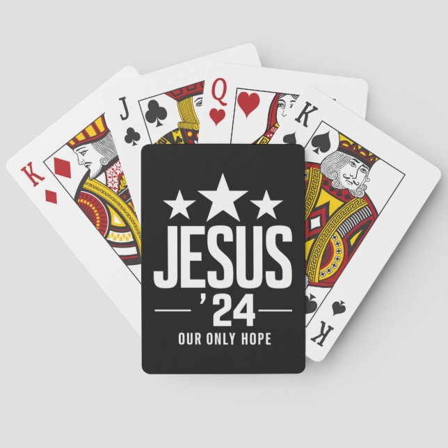 Jeu De Cartes Jésus Christ 2024 Président Élection USA Politique (dos)