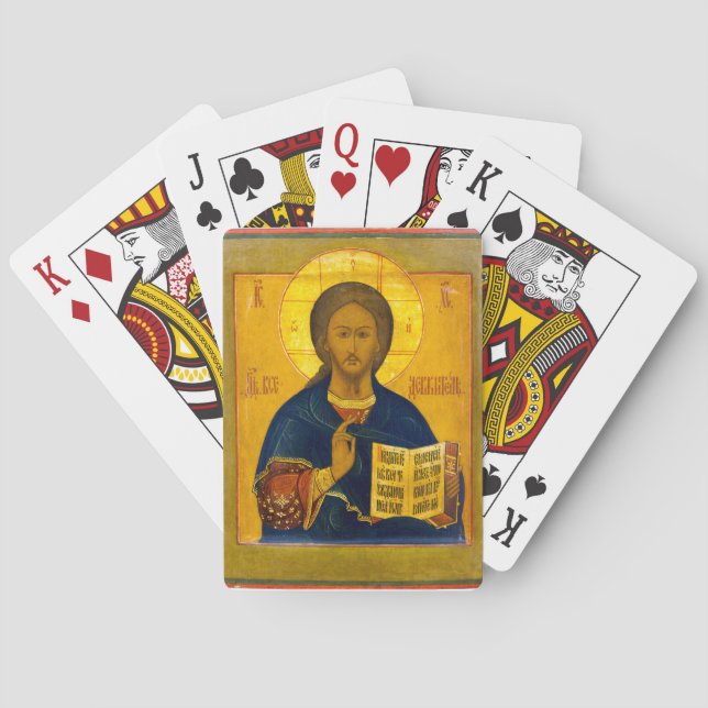 Jeu De Cartes Jésus Christ Icône russe (dos)