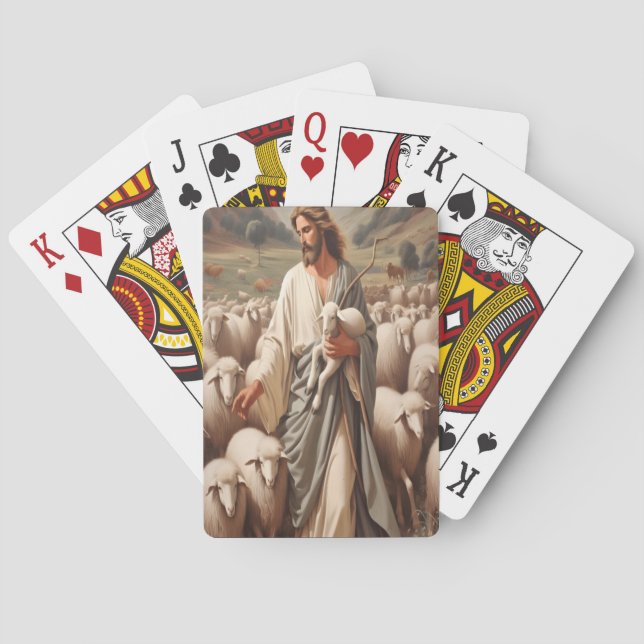 Jeu De Cartes Jésus Dirigeant Son Troupeau Fidèle (dos)