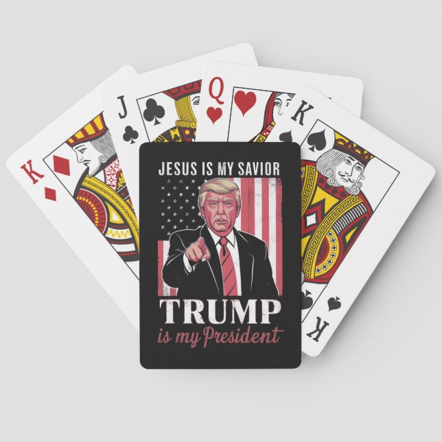 Jeu De Cartes Jésus Est Mon Sauveur Trump Est Mon Élection À La  (dos)