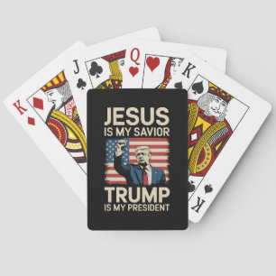 Jeu De Cartes Jésus est mon sauveur Trump est mon président 47 É