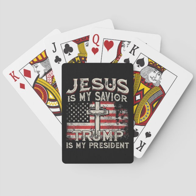 Jeu De Cartes Jésus Est Mon Sauveur Trump Est Mon Président Amér (dos)