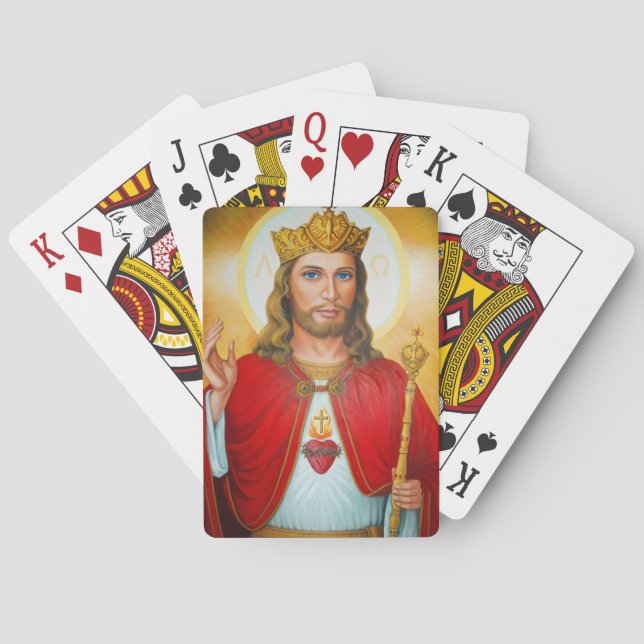 Jeu De Cartes Jésus Le Roi Bénissant Sacré Coeur de Jésus (dos)