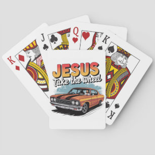 Jeu De Cartes Jésus prend la voiture Vintage de roue