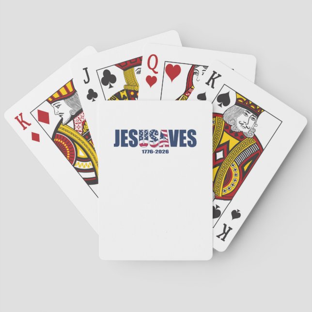 Jeu De Cartes Jésus Sauve les États-Unis (dos)