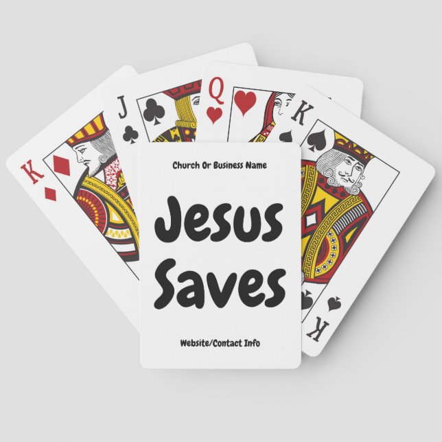 Jeu De Cartes Jésus Saves - Nous Vous Aidons À Le Trouver (dos)