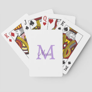 Jeu De Cartes jeté simple minimal ajouter nom monogramme rose ro