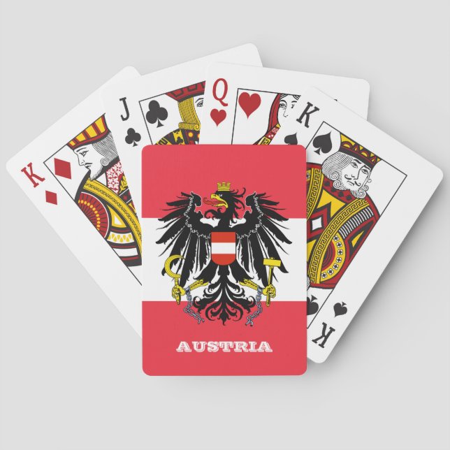 Jeu De Cartes Jeu Drapeau Autrichien, Autriche Jouer aux Cartes (dos)