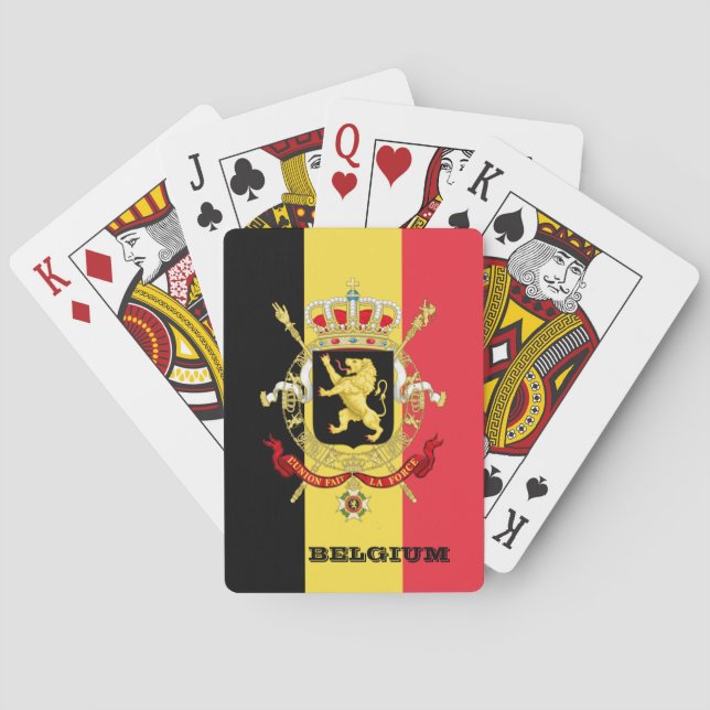 Jeu De Cartes Jeu Drapeau Belge, Belgique Jouer Des Cartes (dos)