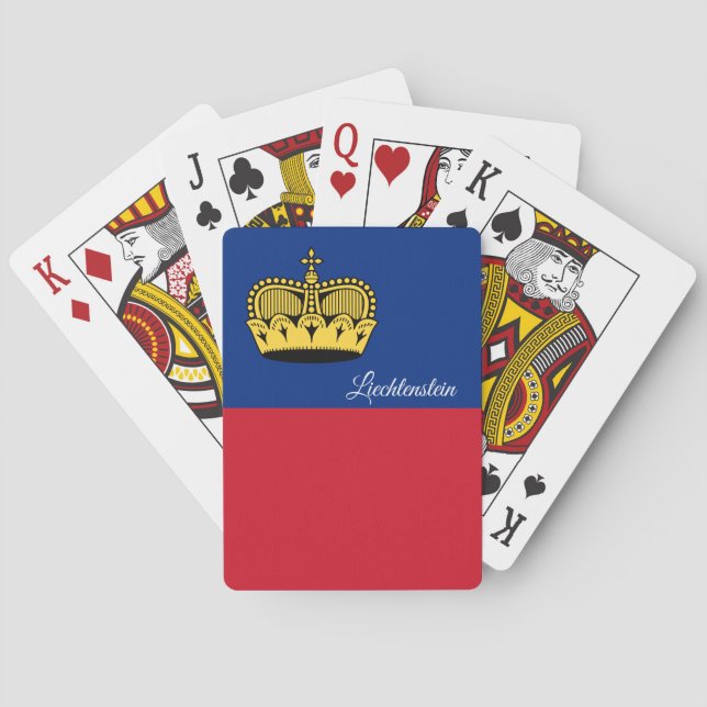Jeu De Cartes Jeu Drapeau Liechtenstein, Cartes (dos)