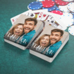 Jeu De Cartes Jeu Sur Photo De Famille<br><div class="desc">Carte de jeu photo moderne et branchée. Conception avec votre photo unique préférée et script de typographie "GAME ON". Personnalisez avec un nom de famille ou un texte.</div>