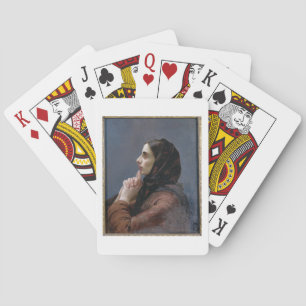 Jeu De Cartes Jeune femme à la prière, 1879 (huile sur la toile)